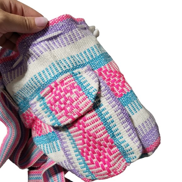 Disney Handwoven Minnie Mouse Handmade Small Backpack‎ in Pink and Blue - Picture 5 of 10